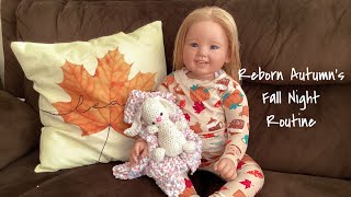 Fall Evening Routine with reborn toddler Autumn from Pumpkin Doodle Babies [upl. by Yrrot]