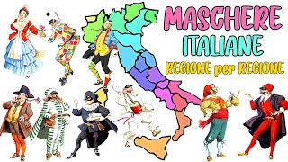 🎭 MASCHERE ITALIANE REGIONALI  Personaggi della Commedia dellArte Regione per Regione 🎭 [upl. by Cerallua]