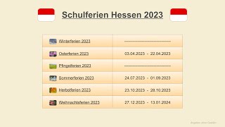 Schulferien Hessen 2023 [upl. by Hairakcaz]