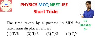 The time taken by a particle in SHM for maximum displacement is [upl. by Athelstan667]