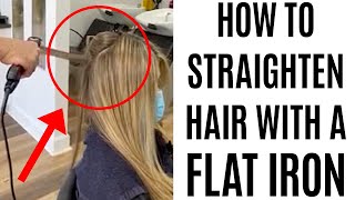 How to Straighten Hair with a Flat Iron  Japanese Hair Straightening  Miami FL Hair Salon [upl. by Noiz]