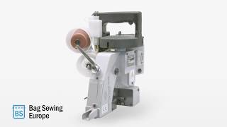 Threading the Looper and needle of the Newlong Industrial NP8 Double thread sewing machine [upl. by Karlik597]