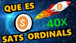 Que es Sats Ordinals la GEMA que va a explotar en cual quier momento BRC20 crypto [upl. by Nyrehtak546]