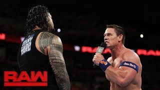 Roman Reigns challenges John Cena to a fight live on Raw Raw Sept 4 2017 [upl. by Lund]