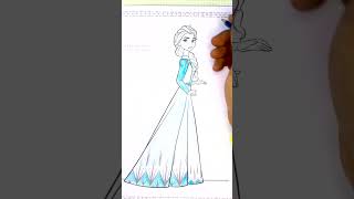 Frozen  Speed Drawing Elsa💙❤️ colors drawing frozen kids coloring frozen2 cartoon colors [upl. by Anyad406]