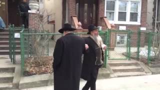 Moshe Rubashkin amp Moshe Kotlarsky Dancing In The Street Purim 5774 [upl. by Ahsek]