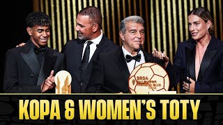 Lamie Yamal wins the 2024 Kopa Trophy 🏆  Barcelona Women win Team Of The Year  Balon dOr [upl. by Kelila635]