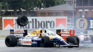 ✨ 1992 F1 AUSTRALIAN GP MANSELL SENNA COLLIDE AGAIN 🚓🚗🐱‍👓SUBSCRIBE🚀 [upl. by Rockie]