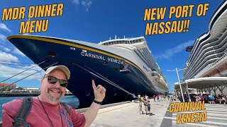 Exciting Carnival Venezia Adventure From New York To Nassau Exploring Mdr Dinner Menu And Review [upl. by Harutak]