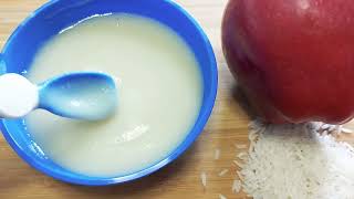 Baby food baby weight gain food stage 1 baby food  rice apple porridge healthy baby food [upl. by Janice552]