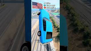 USA Car Collapse Unfinished Road  beamNG [upl. by Leinahtam]