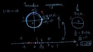 1 Единичная числовая окружность  Определение числа пи  откладывание чисел на единичной окружности [upl. by Neeoma]