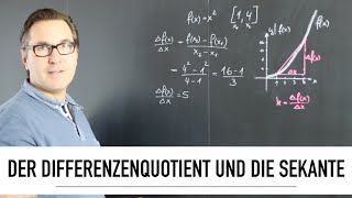 Was ist eine Sekante Wie zeichnet man den Differenzenquotient und die Sekante Differenzenquotient [upl. by Ocirne]