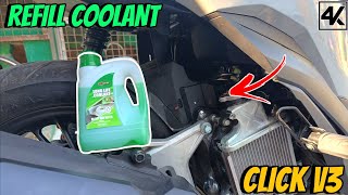 PAANO MAG REFILL NG COOLANT SA HONDA CLICK V3 [upl. by Akihsat]