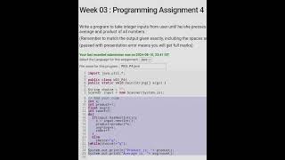 NPTEL Java Week 3 Programming Assignment answers programminginjava viral [upl. by Mathew]