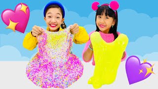 Rachel and Kaycee Play Giant Slime Count with SLIME  RACHEL WONDERLAND [upl. by Eldora]