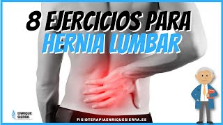 ✅ 8 Ejercicios para hernia discal lumbar  Evitar cirugía y curar dolor PARA HACER EN CASA [upl. by Dnalro528]