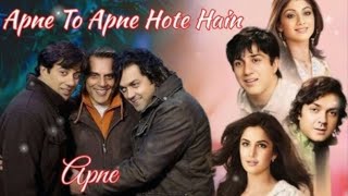 Apne To Apne hote Hain ❤️ title tracklyrical video song ♥️ Bobby Deol Sunny Deol Dharmendraa [upl. by Enelyak]