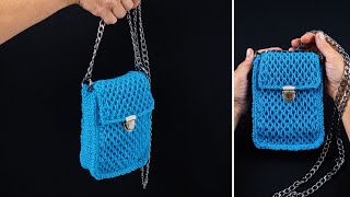 DIY cute crochet bag easily Honeycomb stitch pattern Miarti🧶 [upl. by Marshall]