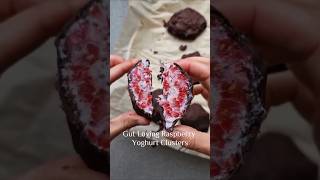 Raspberry youget cutles chocolate Raspberry glutenfreechocolate veganrecipes guiltfreedessert [upl. by Uot]