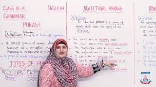 Class 9 amp 10  English Grammar  Lecture 10  PHRASES  Allied School [upl. by Shoshanna363]