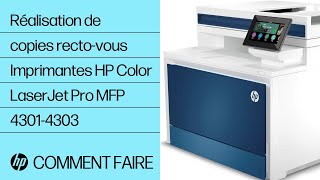 Comment faire des copies recto verso  Imprimantes HP Color LaserJet Pro MFP 43014303  HP Support [upl. by Nyrual]