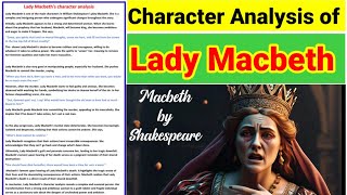 characterization of Lady Macbeth  character sketch of Lady Macbeth [upl. by Marcus]