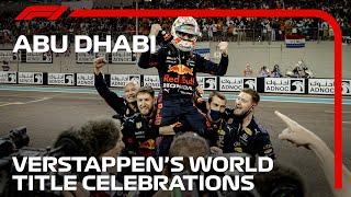 Max Verstappens World Title Celebrations  2021 Abu Dhabi Grand Prix [upl. by Aicargatla899]