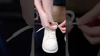 Fancy shoe lacing Look taller thinner and longer legs [upl. by Sabrina]