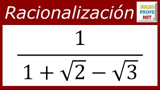 RACIONALIZACIÓN CON TRES TÉRMINOS EN EL DENOMINADOR [upl. by Aljan]