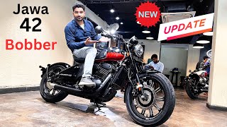 New Jawa 42 Bobber Launch Chrome Red Colour On Road Price New Features Full Review  Jawa bobber 42 [upl. by Calder]