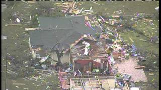 Aerial video of tornado destruction in Cleburne TX from KXAS [upl. by Ynneh]