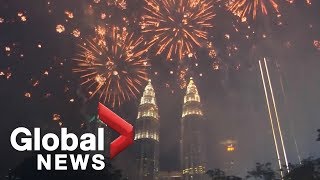 Kuala Lumpur ushers in 2019 with impressive fireworks display [upl. by Irahc280]