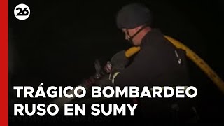 GUERRA EN UCRANIA  Un bombardeo ruso en Sumy causó al menos 4 muertes [upl. by Nyllek]