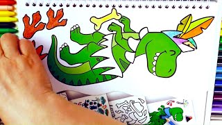 Coloreando adhesivos 7 🦕 art adhesive aesthetic coloring painting [upl. by Nylecaj]