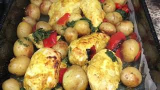 Curried chicken amp potato traybake [upl. by Inavoig]