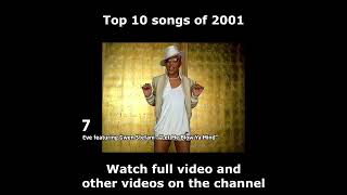 Top 10 songs of 2001 [upl. by Dick]