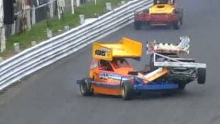 Brisca F1 stock car 515 Frankie Wainman Jnr rollover 070422 Hednesford [upl. by Killie]