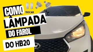 COMO TROCAR A LÂMPADA DO FAROL DO HB20  DICA [upl. by Nrojb]