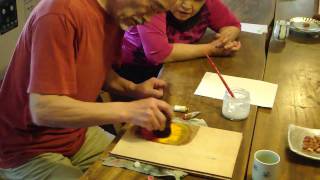 Japanese Woodblock Printing Class Hanga はんが 版画 [upl. by Calise]