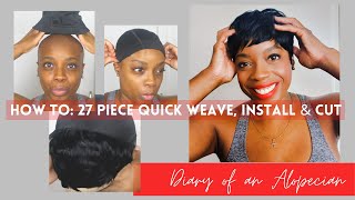 How to 27 Piece Quick Weave Install amp Cut  Diary of an Alopecian [upl. by Akirrehs5]