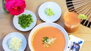 Rezept Gazpacho Kalte Tomatensuppe selber machen [upl. by Markson]