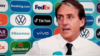 Euro 2020 Italia  Spagna  Mancini stizzito col giornalista [upl. by Upshaw]