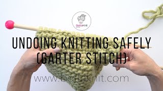 Garter Stitch how to undo your knitting [upl. by Sidonnie509]