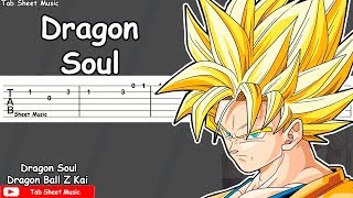 Dragon Ball Z Kai OP 1  Dragon Soul Guitar Tutorial [upl. by Arick]