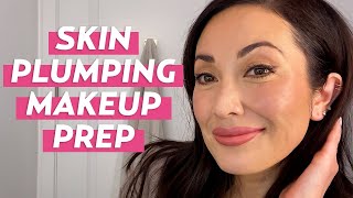 Skin Plumping Morning Skincare Routine for Makeup Prep With Sunscreen  SKINCARE [upl. by Armitage]