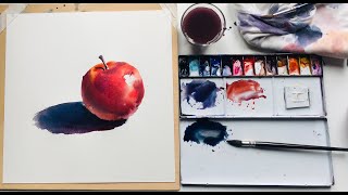 Ejercicio 6 Como pintar una Manzana con Acuarela Video 12 [upl. by Adler]