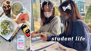 busy student life in korea  school vlog cafe study picnic 2nd vaccine [upl. by Ayatnwahs723]