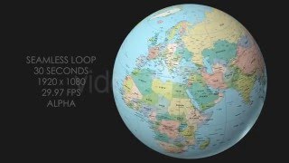 Rotating Globe World Political Map  Top View [upl. by Hynda]