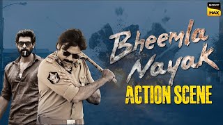 Pawan Kalyan Arrests Rana  Bheemla NayakHindi Dubbed Movie  Nithya Menen  Action Scene [upl. by Gerrald]